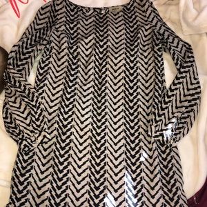 Tan black thin dress